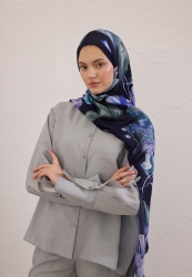 ELEGANT FLOWER DESEN RAMİ ŞAL LACİVERT ELEGANT FLOWER DESEN RAMİ ŞAL LACİVERT