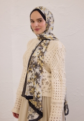 EMMETT DESEN RAMİ ŞAL SİYAH