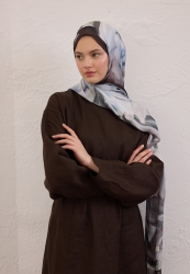 GARDENIA PATTERN RAMI HIJAB SOFT BLUE