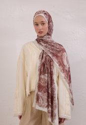 SECRET ELEGANCE DESEN RAMİ ŞAL AĞAÇ KABUĞU