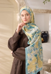 SUMMER BLOOM DESEN RAMİ ŞAL SOFT MAVİ SUMMER BLOOM DESEN RAMİ ŞAL SOFT MAVİ