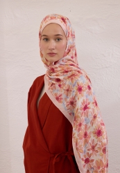 SUNFLOWER PATTERN RAMI HIJAB SOFT PINK SUNFLOWER PATTERN RAMI HIJAB SOFT PINK