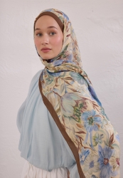 VINTAGE GARDEN PATTERN RAMI HIJAB HAZELNUT SHELL VINTAGE GARDEN PATTERN RAMI HIJAB HAZELNUT SHELL
