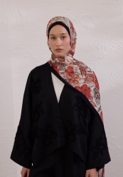 VINTAGE GARDEN DESEN RAMİ ŞAL SİYAH VINTAGE GARDEN DESEN RAMİ ŞAL SİYAH
