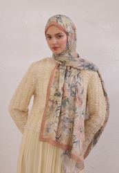 VINTAGE GARDEN PATTERN RAMI HIJAB SALMON VINTAGE GARDEN PATTERN RAMI HIJAB SALMON