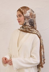 VINTAGE GARDEN DESEN RAMİ ŞAL KAHVE VINTAGE GARDEN DESEN RAMİ ŞAL KAHVE