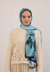 DARK FLORA DESEN RAMİ ŞAL MAVİ DARK FLORA DESEN RAMİ ŞAL MAVİ