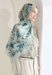ISLA PATTERN HIJAB SOFT GREEN