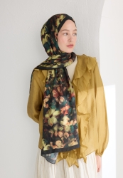 HIBISCUS BEAUTY FLOŞ VİSKON ŞAL DERİN YEŞİL