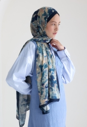 HIBISCUS BEAUTY FLOŞ VİSKON ŞAL İNDİGO