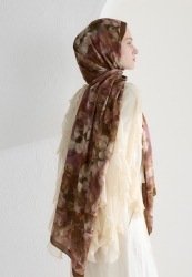 HIBISCUS BEAUTY FLOŞ VİSKON ŞAL SÜTLÜ KAHVE