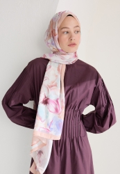 SOFT FLORA FLOSH VISCOSE HIJAB SALMON