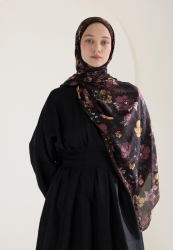 TINY GARDEN FLOSH VISCOSE HIJAB BROWN