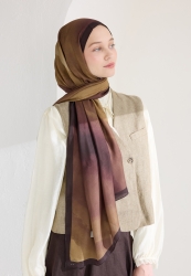 OMBRE FLOŞ VİSKON ŞAL KAHVE