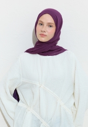 COTTON LINEN SHAWL PLUM JAM