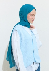 COTTON LINEN SHAWL BLUE JELLY COTTON LINEN SHAWL BLUE JELLY