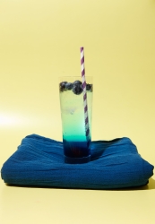 PAMUKLU KETEN ŞAL BLUE SPIRULINA