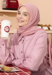 PAMUKLU KETEN ŞAL COTTON CANDY