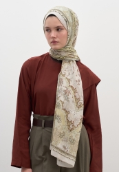 ARIANE PATTERNED HIJAB SOFT GREEN