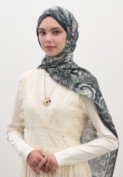 AVERY PRINTED SCARF DARK GREEN AVERY PRINTED SCARF DARK GREEN