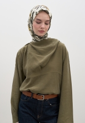 GISELE DESEN PAMUKLU VİSKON EŞARP BEJ