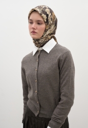 JUDITH PATTERNED COTTON VISCOSE SCARF BROWN JUDITH PATTERNED COTTON VISCOSE SCARF BROWN