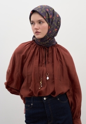 LEANA DESEN PAMUKLU VİSKON EŞARP MOR