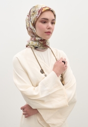 LOTUS DESEN PAMUKLU VİSKON EŞARP GÜL KURUSU