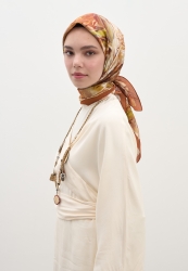 NERISSA DESEN PAMUKLU VİSKON EŞARP KİREMİT