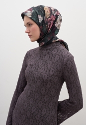 ROSINE DESEN PAMUKLU VİSKON EŞARP KOYU YEŞİL