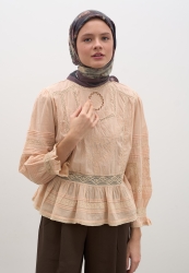 EVELYNE DESEN PAMUKLU VİSKON EŞARP LEYLAK