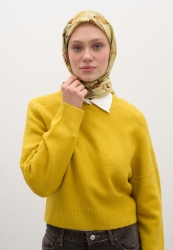 FLOWER RAIN DESEN PAMUKLU VİSKON EŞARP TATLI SARI