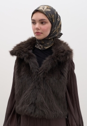 GISELE DESEN PAMUKLU VİSKON EŞARP ANTRASİT