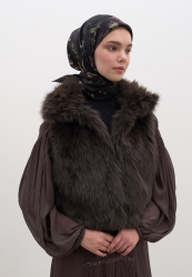 GISELE DESEN PAMUKLU VİSKON EŞARP SİYAH