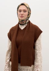 JUDITH PATTERNED COTTON VISCOSE SCARF KHAKI JUDITH PATTERNED COTTON VISCOSE SCARF KHAKI