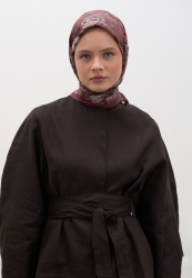 MAGNOLIA DESEN PAMUKLU VİSKON EŞARP BORDO