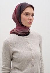 OMBRE DESEN PAMUKLU VİSKON EŞARP BORDO