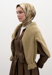 ROSINE DESEN PAMUKLU VİSKON EŞARP NATUREL BEJ