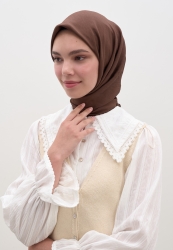 COTTON VISCOSE SCARF CHOCOLATE