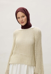 İNCE PAMUK VUAL SAL KOYU BORDO