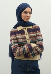 CASHMERE TEXTURED HIJAB NAVY BLUE