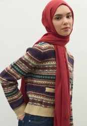 CASHMERE TEXTURED HIJAB RED