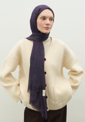 CASHMERE TEXTURED HIJAB PURPLE EGGPLANT