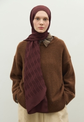 NARA COTTON FLOSH JACQUARD HIJAB BURGUNDY