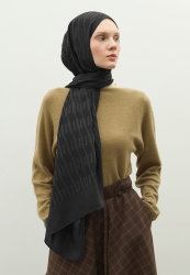 NARA COTTON FLOSH JACQUARD HIJAB ANTHRACITE
