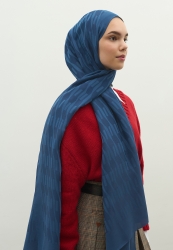NARA COTTON FLOSH JACQUARD HIJAB INDIGO