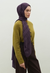 NARA COTTON FLOSH JACQUARD HIJAB EGGPLANT PURPLE