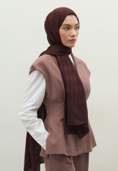 NARA COTTON FLOSH JACQUARD HIJAB RED BROWN