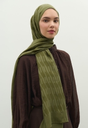 NARA COTTON FLOSH JACQUARD HIJAB OLIVE GREEN