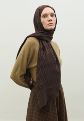 NARA COTTON FLOSH JACQUARD HIJAB BITTER BROWN